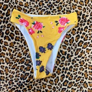 Yellow Floral Bikini Bottom